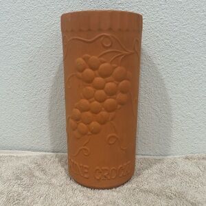Vintage Gourmet Topf Terracotta Wine Crock - Elegant Grape Design